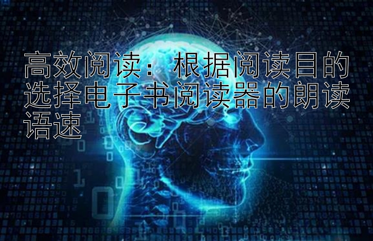 高效阅读：根据阅读目的选择电子书阅读器的朗读语速